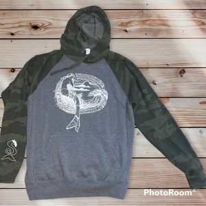 Mermaid hoodie camo sweatshirt s unisex pullover gray casual coastal Pacifica ca